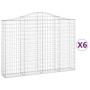 Cestas gaviones 6 uds forma de arco hierro 200x30x140/160 cm