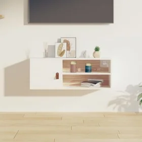 Solid white pine wood wall cabinet 80x30x30 cm by vidaXL, Shelves and shelves - Ref: Foro24-818387, Price: 71,56 €, Discount: %