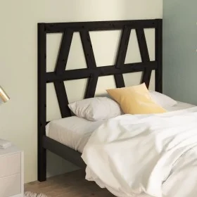 Cabecero de cama madera maciza de pino negro 81x4x100 cm de vidaXL, Cabeceros y pies de cama - Ref: Foro24-818599, Precio: 23...
