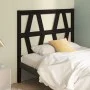Solid black pine wood bed headboard 81x4x100 cm by vidaXL, Headboards and footboards - Ref: Foro24-818599, Price: 23,23 €, Di...