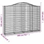 Cestas de gaviones 9 uds forma de arco hierro 200x30x140/160 cm