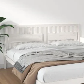 Solid white pine wood bed headboard 205.5x4x100 cm by vidaXL, Headboards and footboards - Ref: Foro24-818591, Price: 70,66 €,...
