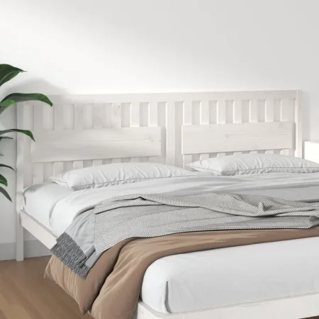 Solid white pine wood bed headboard 205.5x4x100 cm by vidaXL, Headboards and footboards - Ref: Foro24-818591, Price: 60,06 €,...