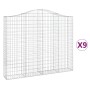 Cestas gaviones 9 uds forma de arco hierro 200x30x160/180 cm
