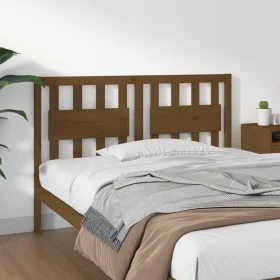 Solid pine wood bed headboard honey brown 125.5x4x100 cm by vidaXL, Headboards and footboards - Ref: Foro24-818563, Price: 34...