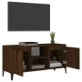 TV-Schrank mit eichenbraunen Metallbeinen 103,5 x 35 x 50 cm von vidaXL, TV-Möbel - Ref: Foro24-813163, Preis: 66,33 €, Rabat...