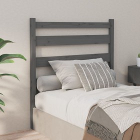 Solid gray pine wood bed headboard 96x4x100 cm by vidaXL, Headboards and footboards - Ref: Foro24-818402, Price: 31,62 €, Dis...