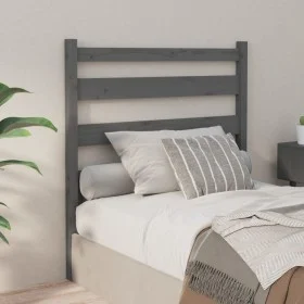 Solid gray pine wood bed headboard 96x4x100 cm by vidaXL, Headboards and footboards - Ref: Foro24-818402, Price: 31,21 €, Dis...