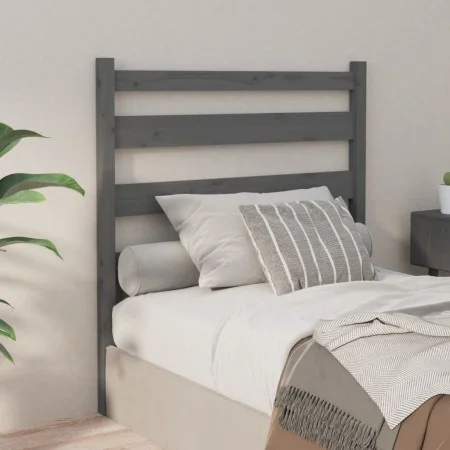 Solid gray pine wood bed headboard 96x4x100 cm by vidaXL, Headboards and footboards - Ref: Foro24-818402, Price: 31,21 €, Dis...