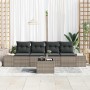 Conjunto de sofá de jardín con cojín 5 pcs Gris 55 x 55 x 37 cm