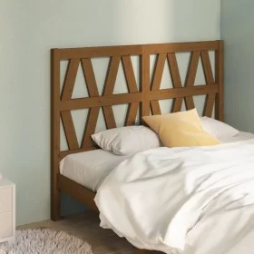 Honey brown solid pine wood bed headboard 146x4x100 cm by vidaXL, Headboards and footboards - Ref: Foro24-818623, Price: 50,4...