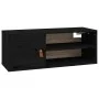 Solid black pine wood wall cabinet 80x30x30 cm by vidaXL, Shelves and shelves - Ref: Foro24-818393, Price: 78,69 €, Discount: %