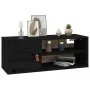 Solid black pine wood wall cabinet 80x30x30 cm by vidaXL, Shelves and shelves - Ref: Foro24-818393, Price: 78,69 €, Discount: %