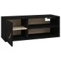 Solid black pine wood wall cabinet 80x30x30 cm by vidaXL, Shelves and shelves - Ref: Foro24-818393, Price: 78,69 €, Discount: %