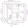 Grauer Wandschrank aus massivem Kiefernholz, 31,5 x 30 x 30 cm von vidaXL, Regale und Regale - Ref: Foro24-818359, Preis: 32,...
