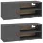 Wandschränke 2 Stück massives graues Kiefernholz 80x30x30 cm von vidaXL, Regale und Regale - Ref: Foro24-818390, Preis: 77,92...