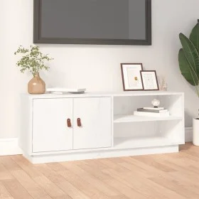 Massiver TV-Schrank aus weißem Kiefernholz, 105 x 34 x 40 cm von vidaXL, TV-Möbel - Ref: Foro24-818221, Preis: 62,84 €, Rabat...