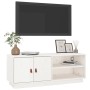 Mueble de TV de madera maciza de pino blanco 105x34x40 cm