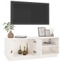 Mueble de TV de madera maciza de pino blanco 105x34x40 cm