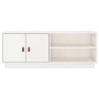 Mueble de TV de madera maciza de pino blanco 105x34x40 cm