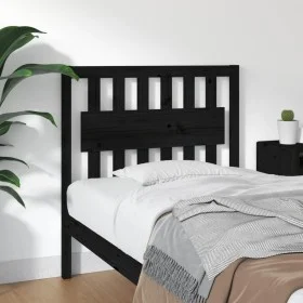 Solid black pine wood bed headboard 95.5x4x100 cm by vidaXL, Headboards and footboards - Ref: Foro24-818554, Price: 28,70 €, ...