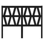 Solid black pine wood bed headboard 126x4x100 cm by vidaXL, Headboards and footboards - Ref: Foro24-818614, Price: 32,80 €, D...
