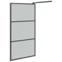 Accessible shower screen in dark black ESG glass 100x195 cm by vidaXL, Shower walls and screens - Ref: Foro24-151891, Price: ...