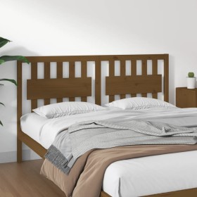 Solid pine wood bed headboard honey brown 155.5x4x100 cm by vidaXL, Headboards and footboards - Ref: Foro24-818578, Price: 61...