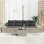 Conjunto de sofá de jardín 5 pcs Gris Claro 55 x 55 x 37 cm