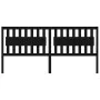 Solid black pine wood bed headboard 205.5x4x100 cm by vidaXL, Headboards and footboards - Ref: Foro24-818594, Price: 48,59 €,...
