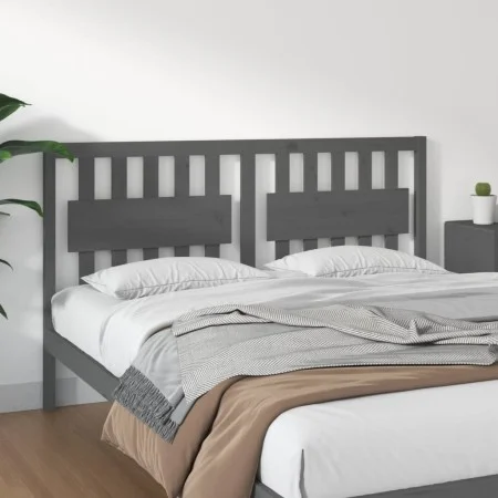 Solid gray pine wood bed headboard 165.5x4x100 cm by vidaXL, Headboards and footboards - Ref: Foro24-818582, Price: 54,81 €, ...