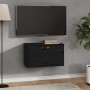 Hängeschrank aus massivem Kiefernholz schwarz 60x30x35 cm von vidaXL, Regale und Regale - Ref: Foro24-818354, Preis: 57,43 €,...