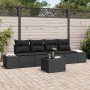 Conjunto de sofá de jardín Manual 5 pcs Negro 55 x 55 x 37 cm