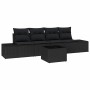 Conjunto de sofá de jardín Manual 5 pcs Negro 55 x 55 x 37 cm