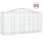 Cestas de gaviones 5 uds forma de arco hierro 200x50x100/120cm
