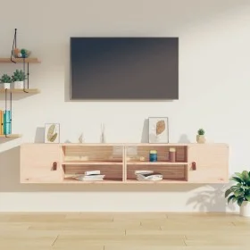 Wall cabinets 2 pcs solid pine wood 80x30x30 cm by vidaXL, Shelves and shelves - Ref: Foro24-818386, Price: 89,54 €, Discount: %