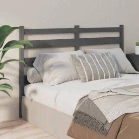 Solid gray pine wood bed headboard 146x4x100 cm by vidaXL, Headboards and footboards - Ref: Foro24-818422, Price: 30,07 €, Di...
