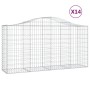 Cestas de gaviones 14 uds forma de arco hierro 200x50x100/120cm