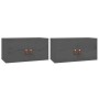 Wandschränke 2 Stück massives graues Kiefernholz 60x30x30 cm von vidaXL, Regale und Regale - Ref: Foro24-818370, Preis: 96,00...