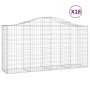 Cestas de gaviones 18 uds forma de arco hierro 200x50x100/120cm