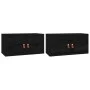 Armarios de pared 2 uds madera maciza de pino negro 60x30x30 cm de vidaXL, Estantes y estanterías - Ref: Foro24-818374, Preci...