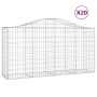 Cestas de gaviones 20 uds forma de arco hierro 200x50x100/120cm