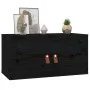 Armarios de pared 2 uds madera maciza de pino negro 60x30x30 cm de vidaXL, Estantes y estanterías - Ref: Foro24-818374, Preci...