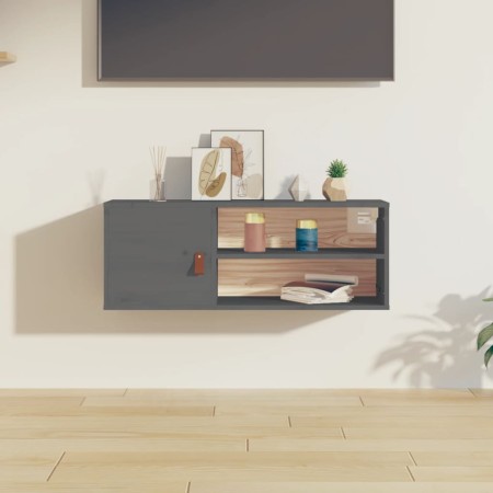 Hängeschrank aus massivem Kiefernholz grau 80x30x30 cm von vidaXL, Regale und Regale - Ref: Foro24-818389, Preis: 65,56 €, Ra...