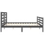 Gray solid wood bed frame with headboard 200x200 cm by vidaXL, Beds and slatted bases - Ref: Foro24-3194723, Price: 172,69 €,...