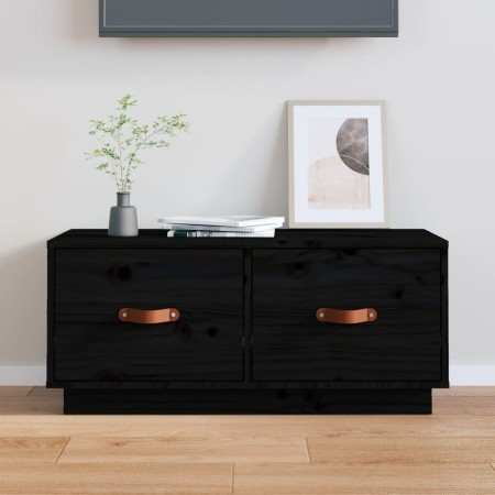 Massiver TV-Schrank aus schwarzem Kiefernholz, 80 x 34 x 35 cm von vidaXL, TV-Möbel - Ref: Foro24-818244, Preis: 72,07 €, Rab...