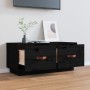 Massiver TV-Schrank aus schwarzem Kiefernholz, 80 x 34 x 35 cm von vidaXL, TV-Möbel - Ref: Foro24-818244, Preis: 72,07 €, Rab...