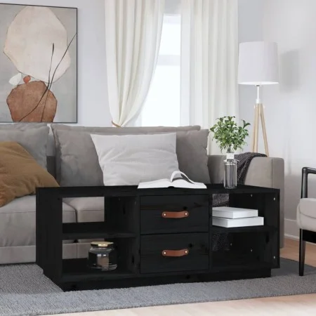 Couchtisch aus massivem schwarzem Kiefernholz, 100 x 50 x 41 cm von vidaXL, Couchtisch - Ref: Foro24-818274, Preis: 93,05 €, ...