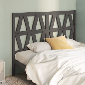 Solid gray pine wood bed headboard 126x4x100 cm by vidaXL, Headboards and footboards - Ref: Foro24-818612, Price: 32,80 €, Di...