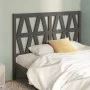 Solid gray pine wood bed headboard 126x4x100 cm by vidaXL, Headboards and footboards - Ref: Foro24-818612, Price: 32,80 €, Di...